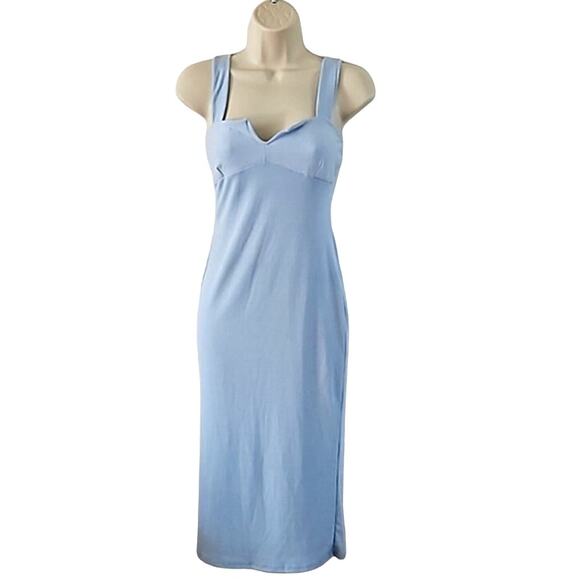 Caution To The Wind Baby Blue Bodycon Midi Dress - Size Small NWOT - Picture 2 of 6